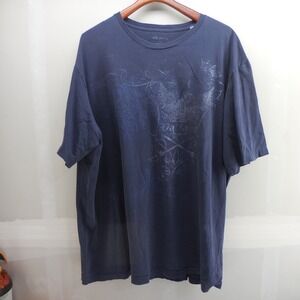 True Nation Mens XL Navy Blue Graphic T-Shirt Crest Wing Print Short Sleeve Tee